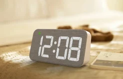 Digitalt termometer og hygrometer med tekstilfront, innendørs