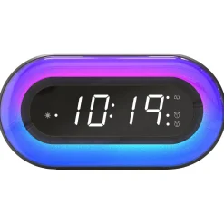 Digital vekkerklokke med lys, svart RGB