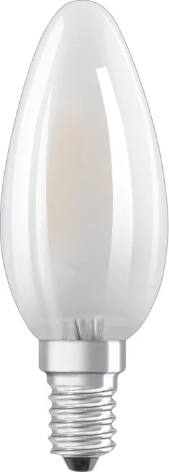 Dimbar mignon lyspære LED E14 Osram, varmhvit