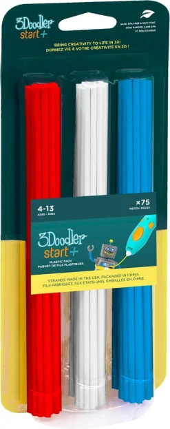 3Doodler Start+ Refill filament 75-pakning, 3 farger