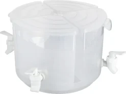 Drikkedispenser med 4 tappekraner, lokk og dreiebrett, 5,5 liter