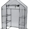Drivhus med 4 hyller, plast, 1,43 x 0,73 x 1,95 m