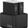 Dual Battery Charger + 2 batterier til GoPro Hero 9/10/11/12