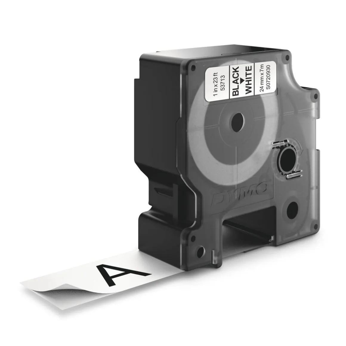Dymo D1 merkebånd svart på hvitt, 24 mm 7 m
