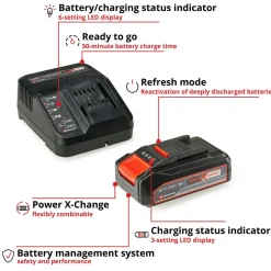 Einhell PXC batteri og lader 18 V 2,5 Ah