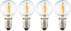 E10 LED-pærer til adventsstake, 10-55 V, runde, 4-pakning
