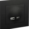 Elko Plus innfelt stikkontakt med USB-A og USB-C