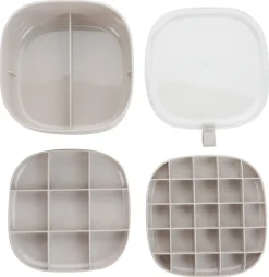 Empire smykkeskrin, 2 smykkebrett og rom i bunnen, beige