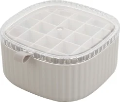 Empire smykkeskrin, 2 smykkebrett og rom i bunnen, beige