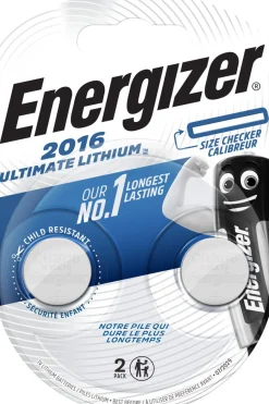 Energizer CR2016 litiumbatteri 3 V, 2-pakning