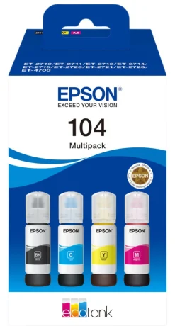 Epson 104 Eco Tank blekkpatroner, 4 farger