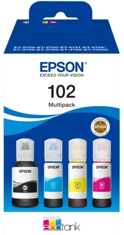 Epson 102 Eco Tank blekkpatroner, 4 farger