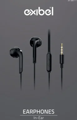 Exibel in-ear-ørepropper med ledning og mikrofon 3,5 mm