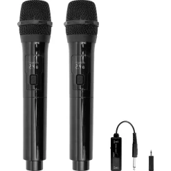 Exibel trådløs mikrofon, karaokemikrofon, 2-pakning 50 m rekkevidde