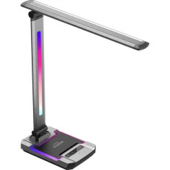 Exibel RGB skrivebordslampe med trådløs lader, dimbar