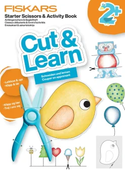 Fiskars Cut & Learn barnesaks (plastblad) med bok, fra 2 år