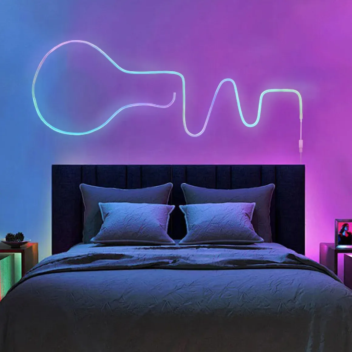 Fleksibel LED-list RGBIC USB med fjernkontroll, 2 m
