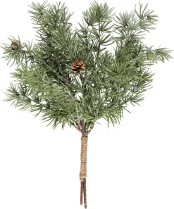 Furubar, dekorasjon med jutesnor og kongler, 37 cm