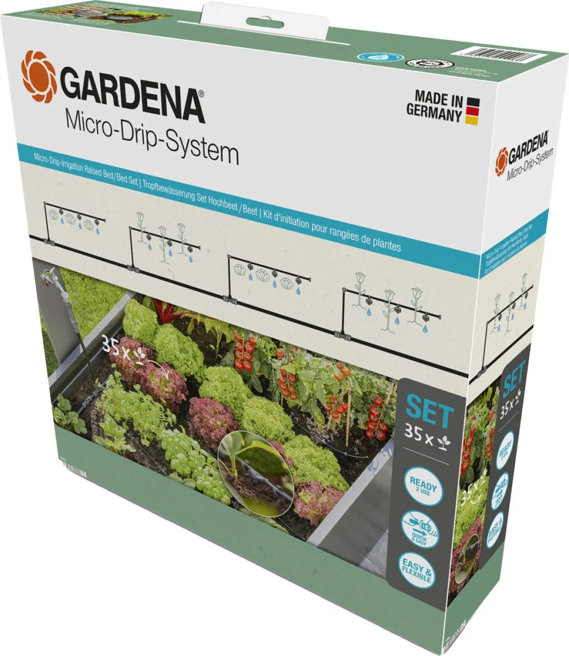 Gardena Micro-Drip vanningssystem for pallekarmer, 35 planter