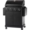 Gassgrill med 4 brennere, sidebord og grillvogn