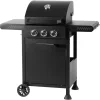 Gassgrill med 3 brennere, sidebord og grillvogn