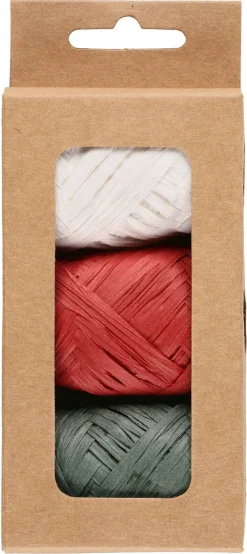 Gavebånd raffia 5 meter, 3-pakning