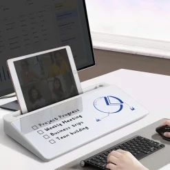 Glasswhiteboard med skrivebordsorganisator, 40 cm