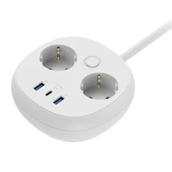 Grenuttak 2-veis med USB-A og USB-C, 1,5 meter