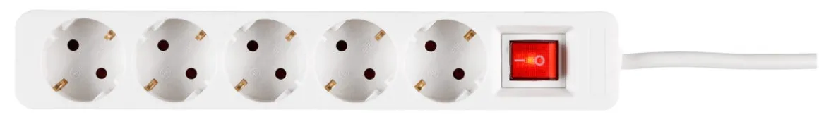 Grenuttak 5-veis, strømbryter, 1,4 m kabel