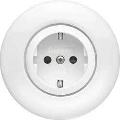 Hager serie 1930 énveis innfelt stikkontakt med ramme, porselen