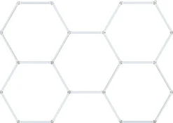 Hexagon garasjebelysning startsett 24 lysrør, utbyggbar