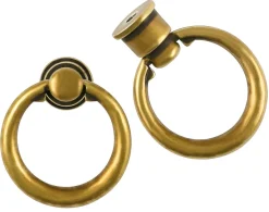 Håndtak med ring, antikk gull