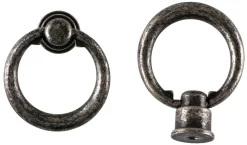 Håndtak med ring, antikk jern