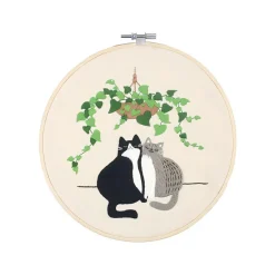 Hobbysett med broderi av katter, for nybegynnere, fra 12 år