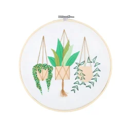 Hobbysett med broderi av blomsterampler, for nybegynnere, fra 12 år