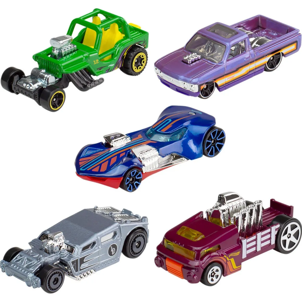 Hot Wheels-biler, 5-pakning, usortert, fra 3 år