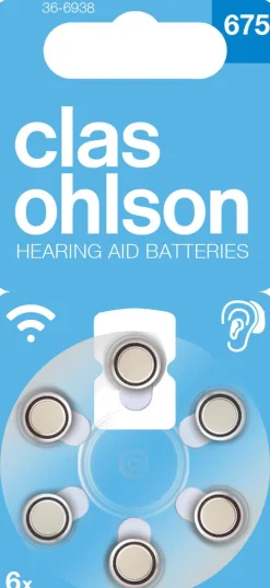 Høreapparatbatterier 675, 6-pakning