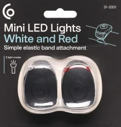 Hvit og rød mini-LED med strikk, 2-pakning