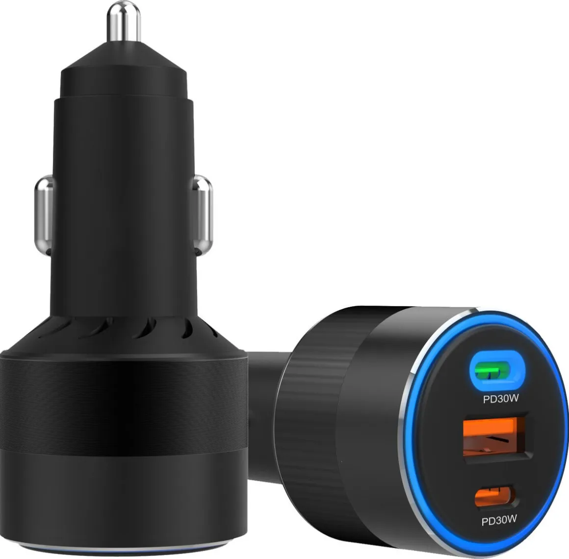 3-i-1 billader, 12 V, 24 V, USB-C og USB-A, 78 W