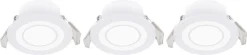 Innfelte LED-downlights 230 V hvite, 3-pakning