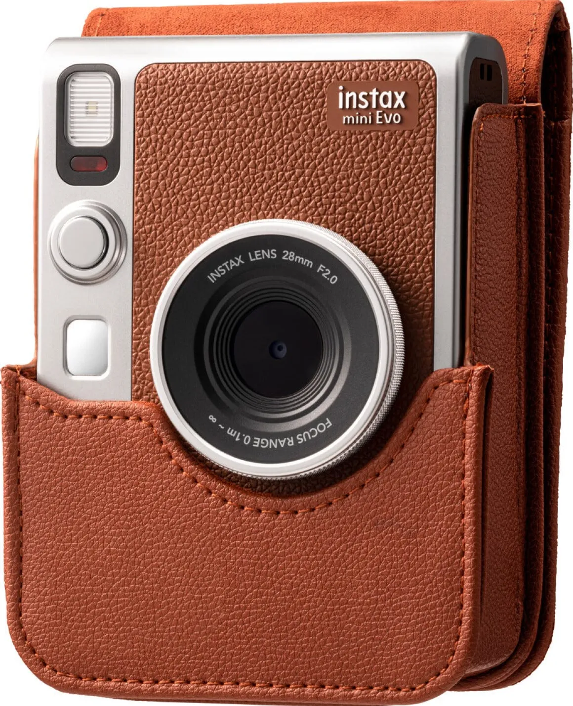 Instax Mini Evo Case kameraetui i lærimitasjon, brunt
