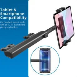 iPad- og mobilholder til baksetet i bil, universell