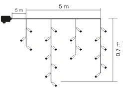 Istappslynge varmhvit LED, Northlight, kan bygges ut