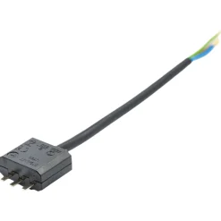 Jordet lampestøpsel DCL med 15 cm ledning, svart