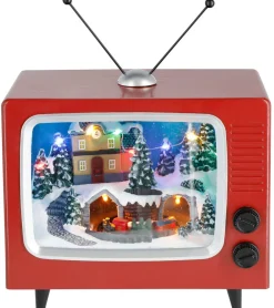 Juleby, tv med lys og musikk