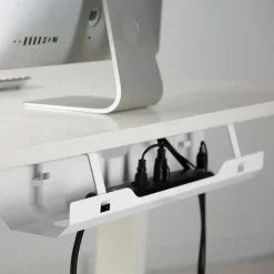Kabelkanal for skrivebord, kabelskjuler i metall, hvit, 60 cm