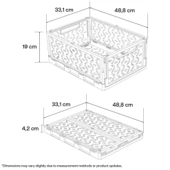 Klappboks av resirkulert plast, XL, 48,8 x 33,1 x 19 cm