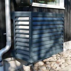 Klimatkoncept beskytter til utendørs luftvarmepumpe, metall