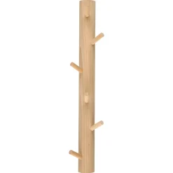 Knaggerekke vertikal, tre, 6 kroker, 48 cm