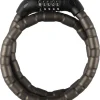 Kodelås for sykkel og motorsykkel, svart, 18 mm 1 m